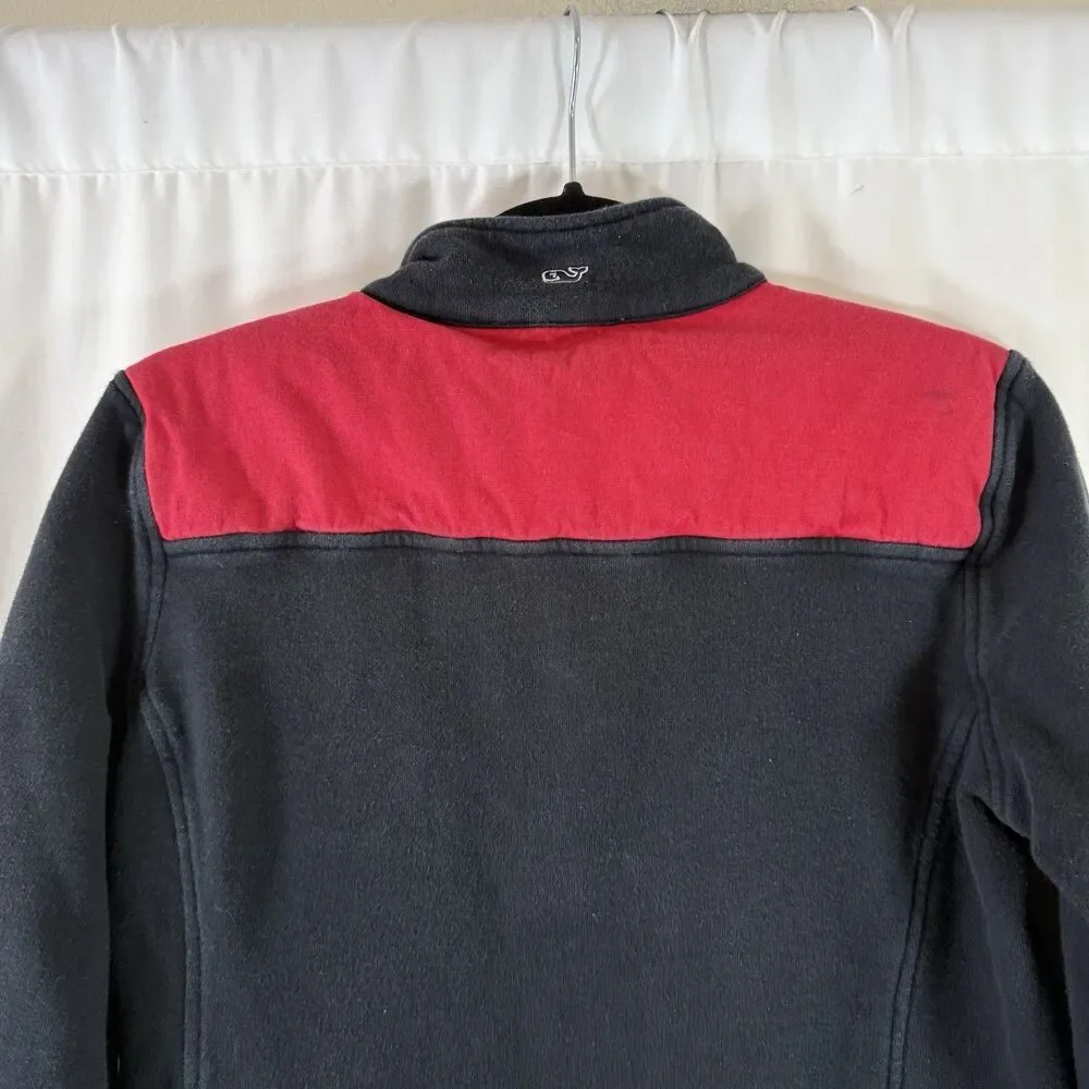 Vineyard Vines Sweater Boys Medium Black 1/4 Zip Turtleneck Pullover 100% Cotton